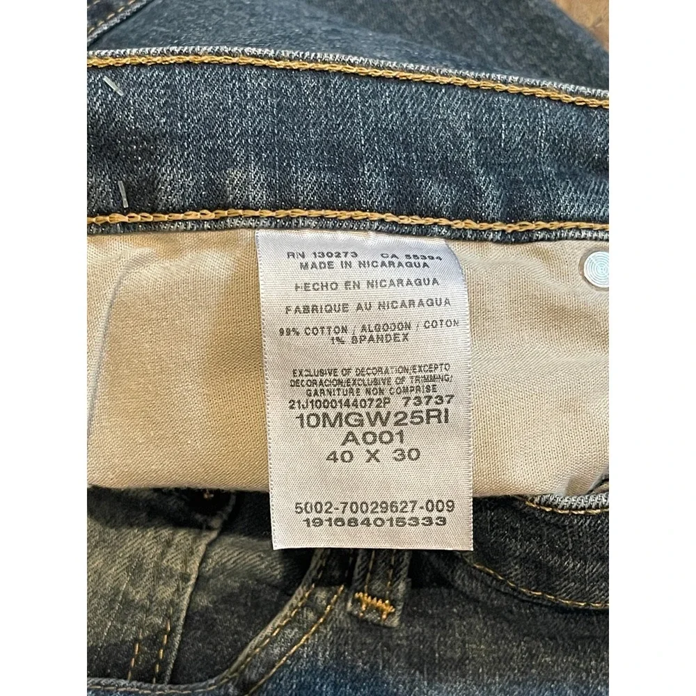 Wrangler Regular Fit Dark Wash Straight Leg Jeans Mens 40x30 Blue 10MGW25RI